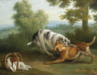 Jean-Baptiste Oudry - Le Chien Qui Porte À Son Cou Le Diner De Son Maîtrejean Baptiste Oudry ; The Dog Carriyng His Dinner To His Master ; Signed And Dated Lower Left ; Oil On Canvas