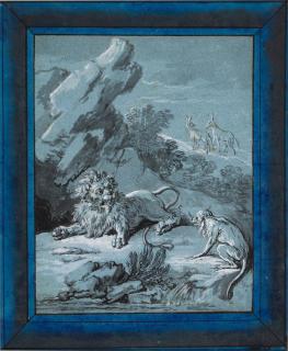 Jean-Baptiste Oudry - Le Lion, Le Singe Et Les Deux Ânes