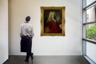 Jean-Baptiste Oudry - Portrait Of A Gentleman, Half Length, In A Powdered Wig, Before A Column