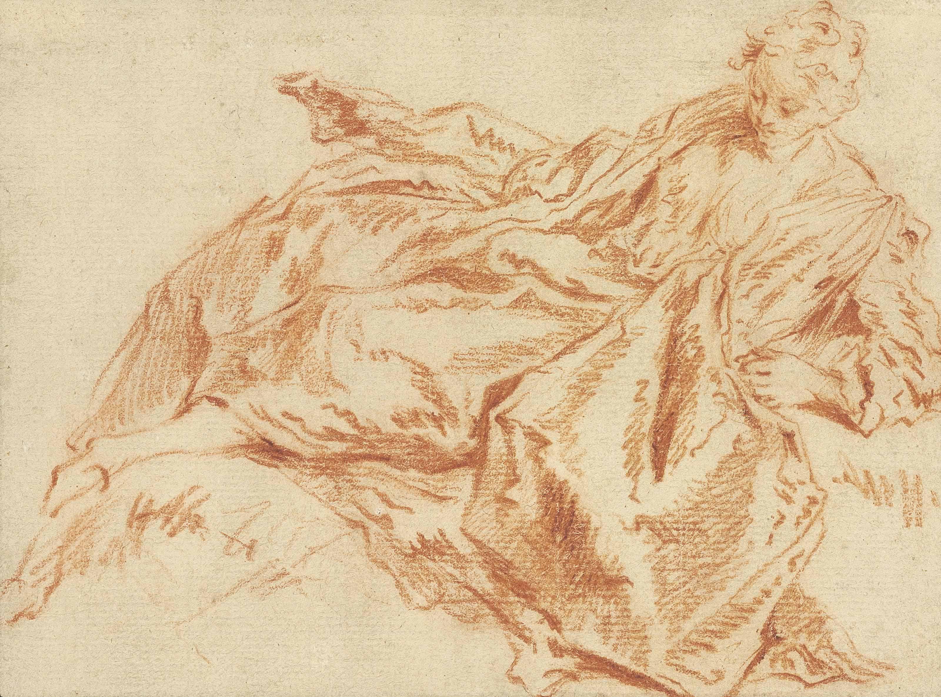 Jean-Baptiste Pater - A Seated Woman