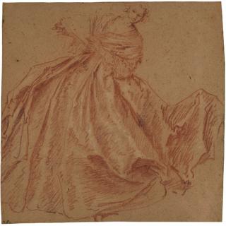 Jean-Baptiste Pater - A woman holding a fan