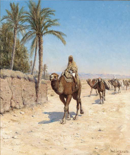 Jean-Baptiste-Paul Lazerges - A caravan in North Africa