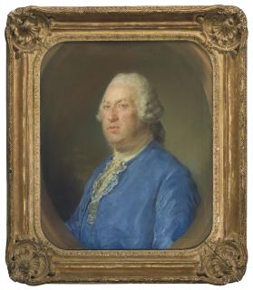 Jean-Baptiste Perronneau - Homme en buste portant un habit bleu: portrait présumé de M. Miron