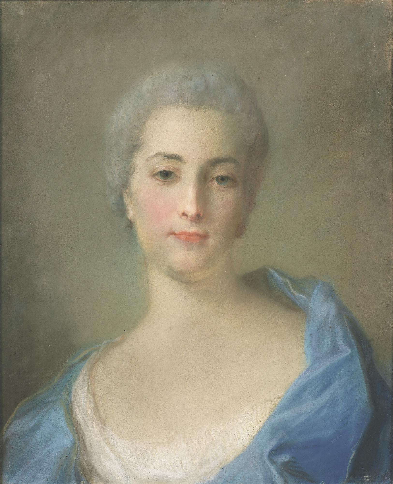 Jean-Baptiste Perronneau - Portrait Of A Young Lady, Possibly Mme D \'Anglure