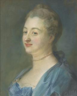 Jean-Baptiste Perronneau - Portrait Of Mme Le Moyne, Née Marie Jeanne Doru, Aged 32