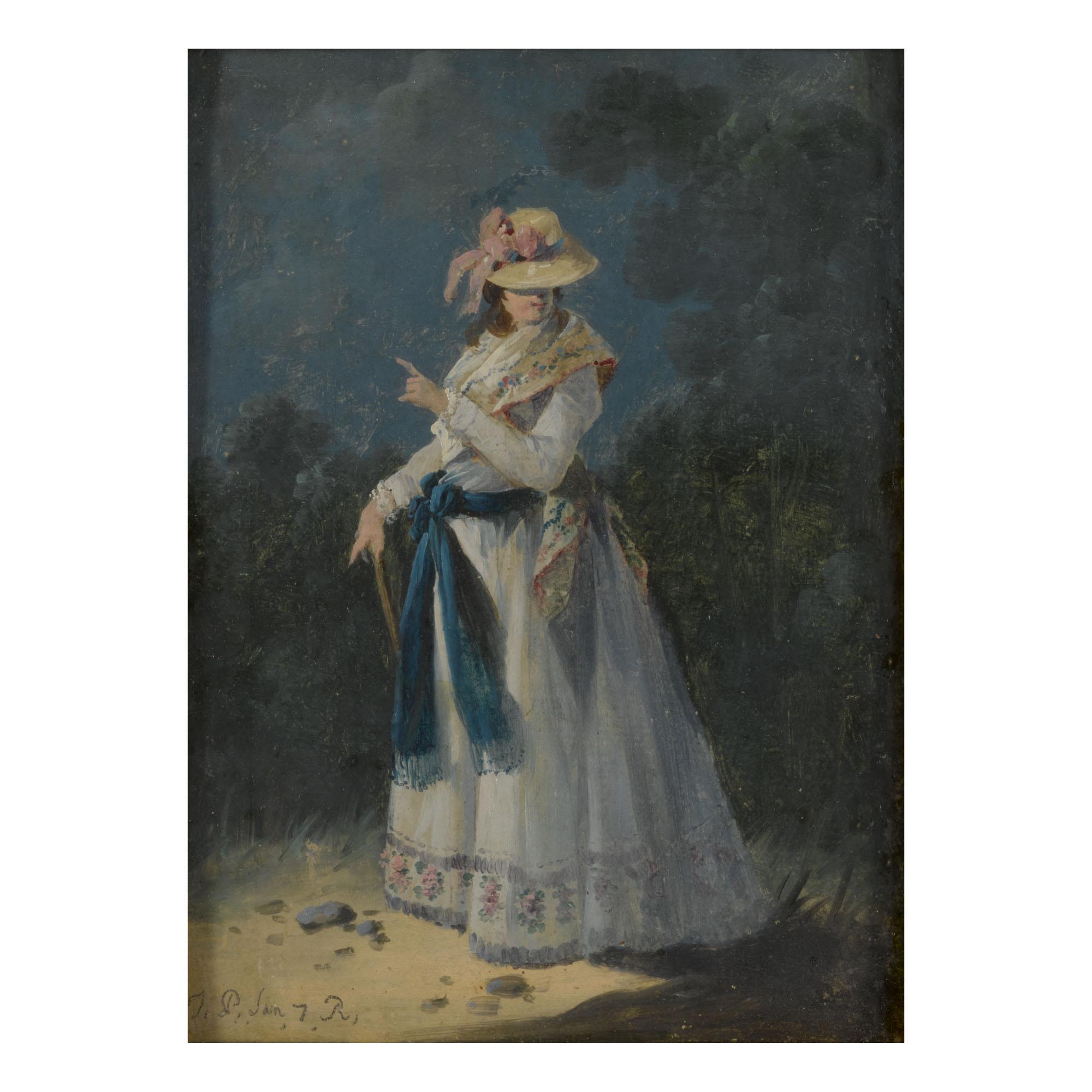 Jean-Baptiste  Pillement - An Elegant Young Woman