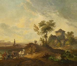 Jean-Baptiste Pillement - Französische Landschaft mit Furhwerk