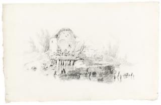 Jean-Baptiste Pillement - Landscape With Buildings On A Stream