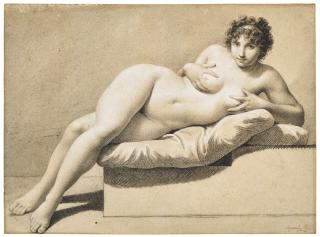 Jean-Baptiste Regnault - A reclining female nude