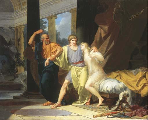 Jean-Baptiste Regnault - Socrate arrachant Alcibiade des bras d\'Aspasie