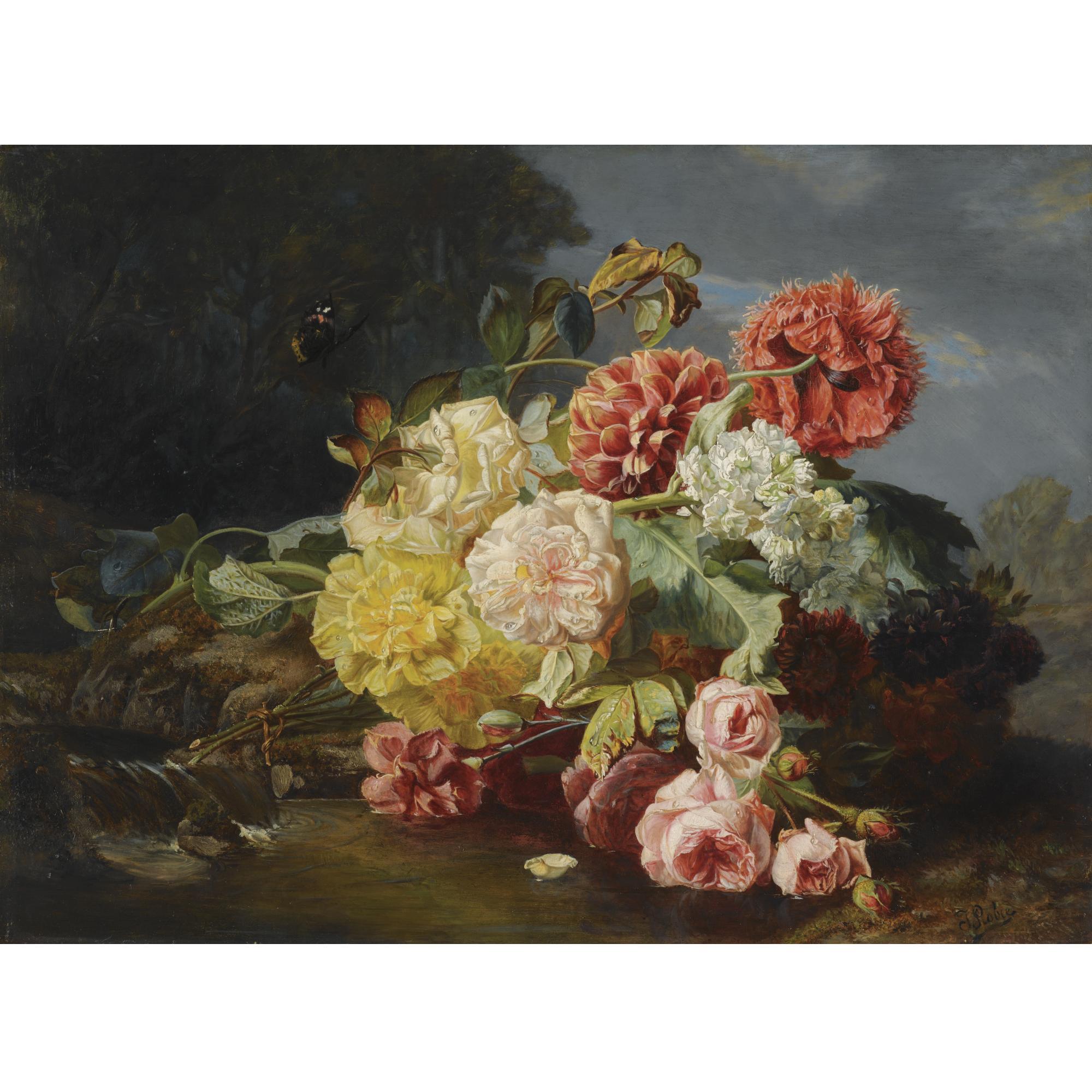 Jean-Baptiste Robie - Belgian Flower Still Life