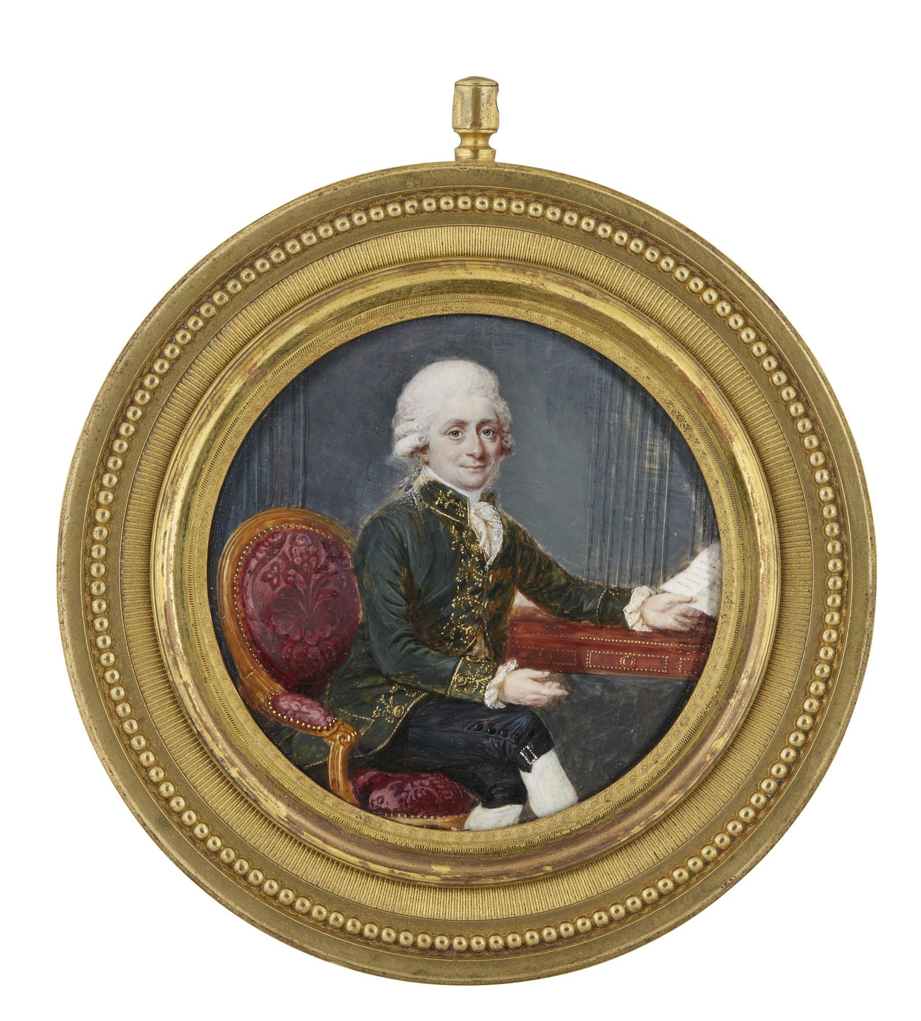 Jean Baptiste Soyer - Portrait Of A Gentleman Seated At A Desk, Circa 1785