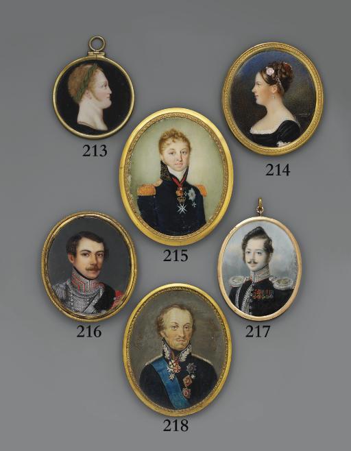 Jean-Baptiste Soyer - Tsar Alexander I of Russia (1777-1825), in profile to the right, wearing a laurel wreath