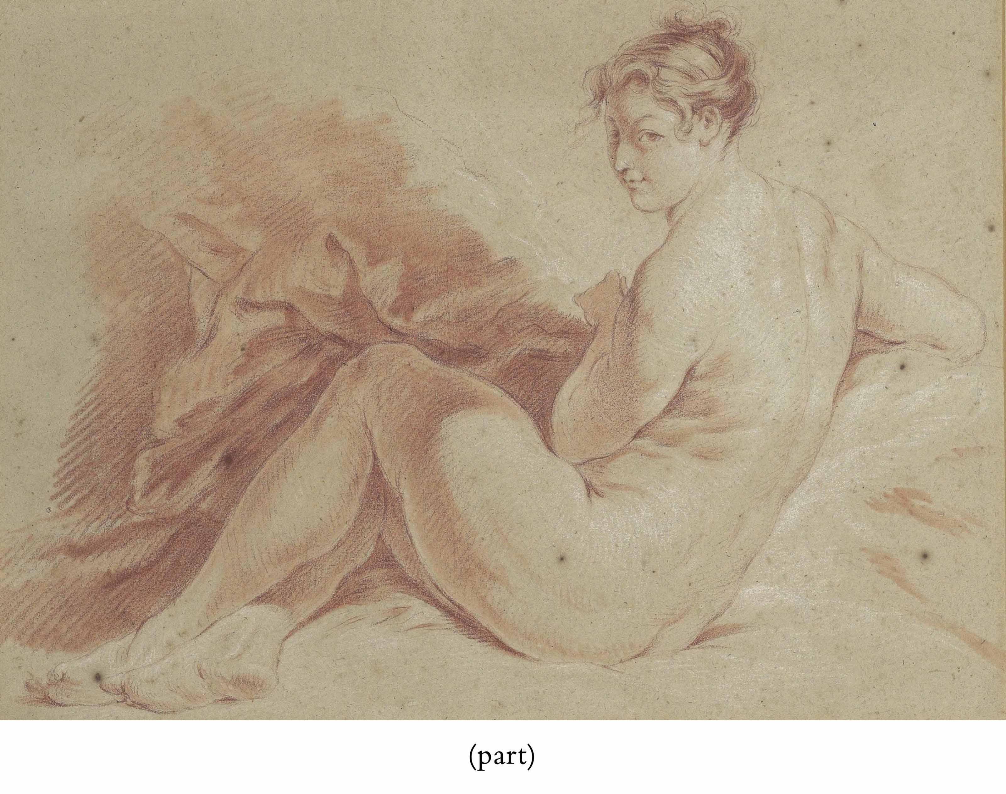Jean-Baptiste Van Loo - A seated female nude