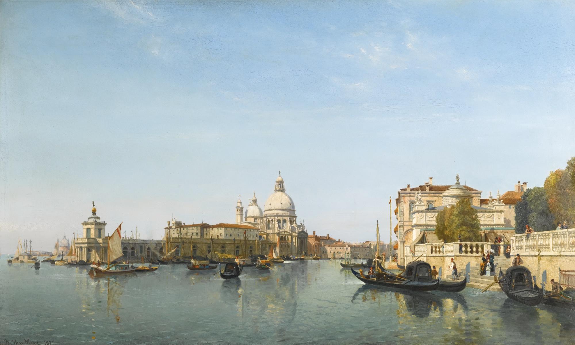 Jean-Baptiste Van Moer - Belgian the Punta Della Dogana And Grand Canal, Venice