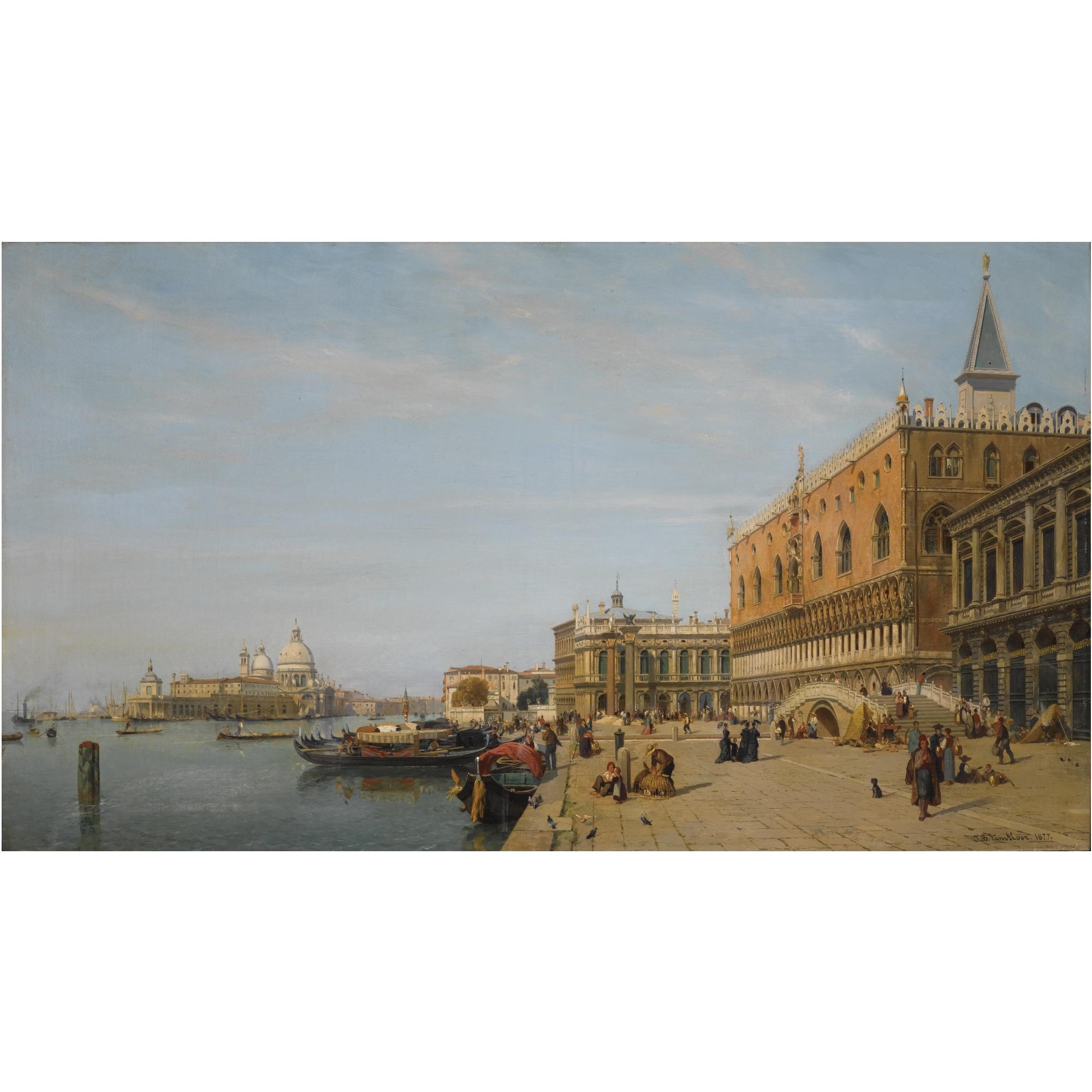 Jean-Baptiste Van Moer - Belgian view Of The Piazzetta And The Doge\'S Palace, Venice