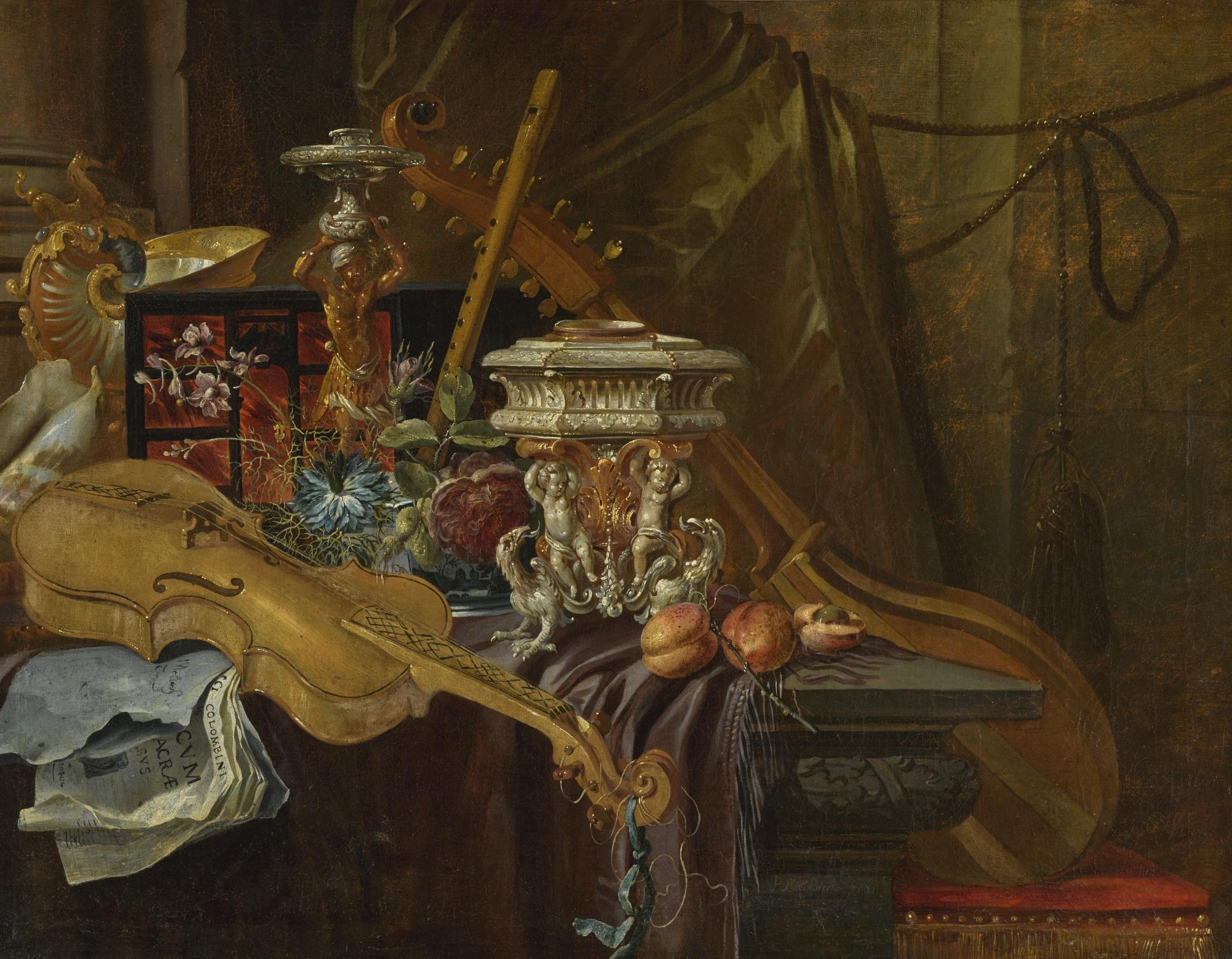 Jean-Baptiste Van Moerkercke - Still Life With Musical Instruments