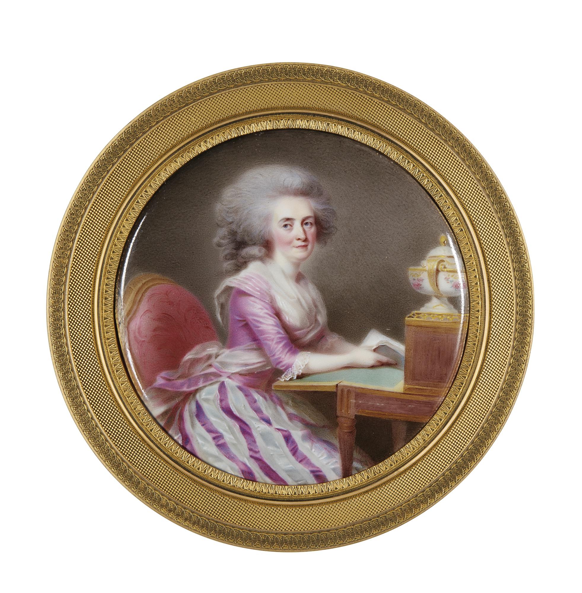 Jean Baptiste Weyler - Portrait Of A Lady At Her Writing Desk, Circa 1785
