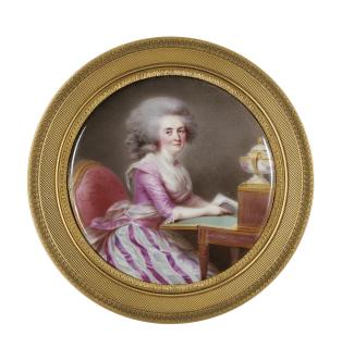 Jean Baptiste Weyler - Portrait Of A Lady At Her Writing Desk, Circa 1785