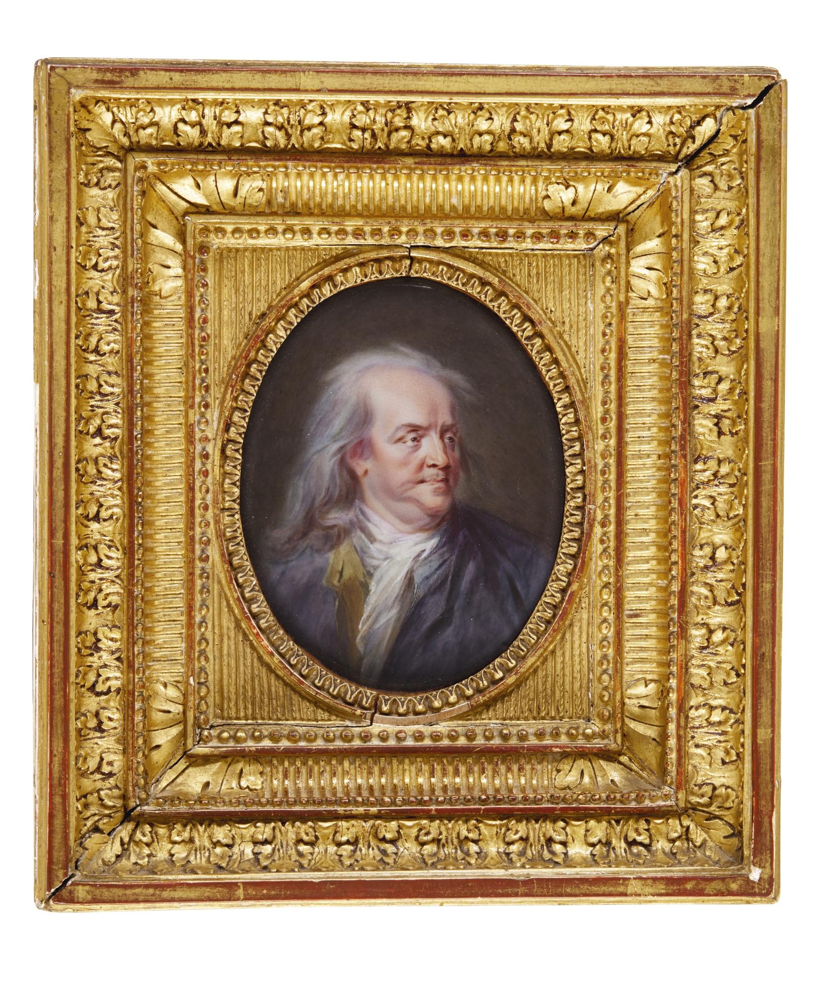 Jean Baptiste Weyler - Portrait Of Benjamin Franklin (1706-1790), Circa 1790