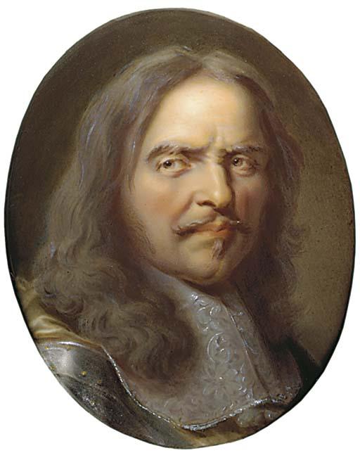 Jean-Baptiste Weyler - Turenne, (1611-1675) In Gilt-Studded Armour And Gold Cloak, Large Lace Lawn Collar, Shoulder Length Greying Hair, Moustache And Small Beard