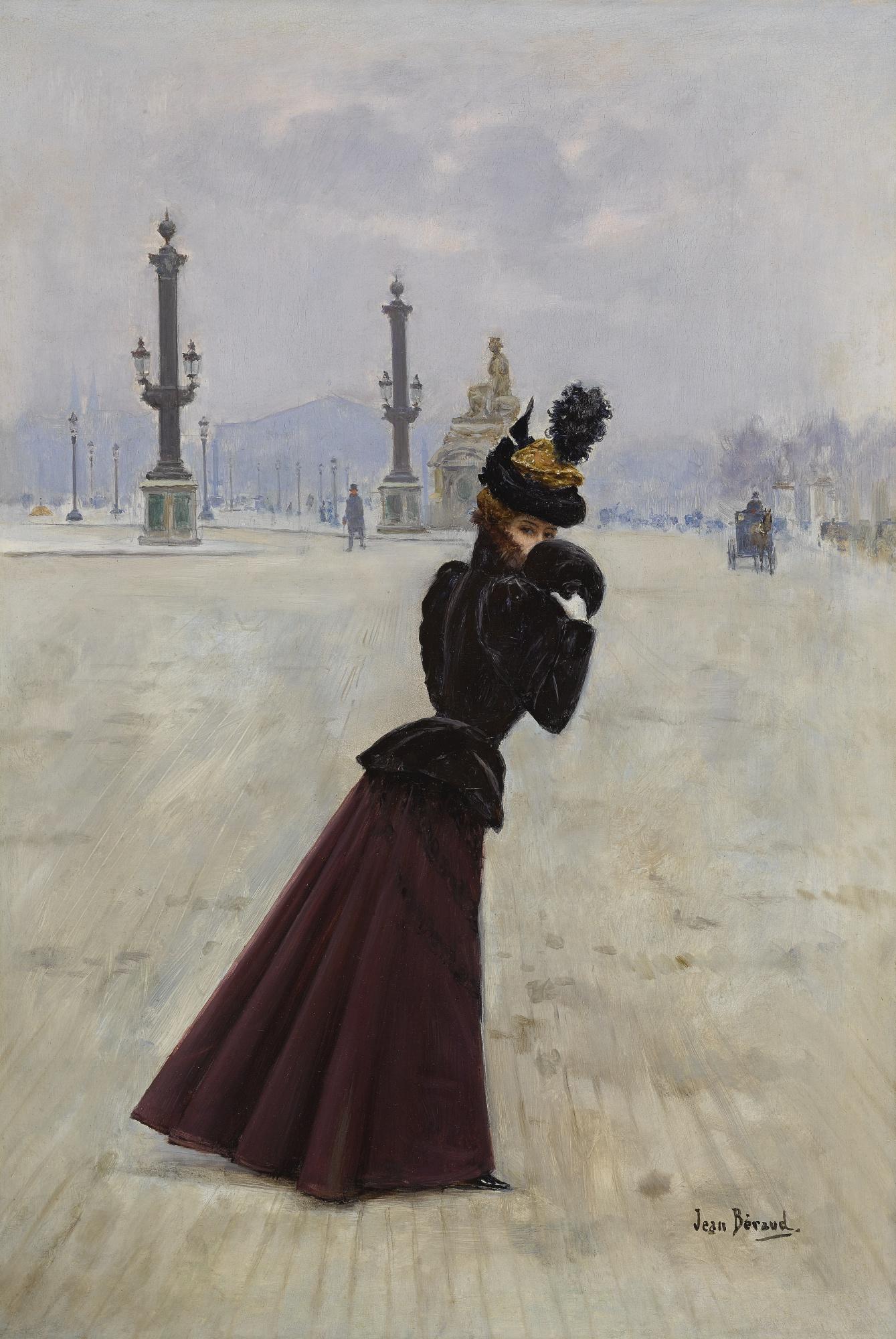 Jean Béraud - Jeune Femme, Place De La Concorde