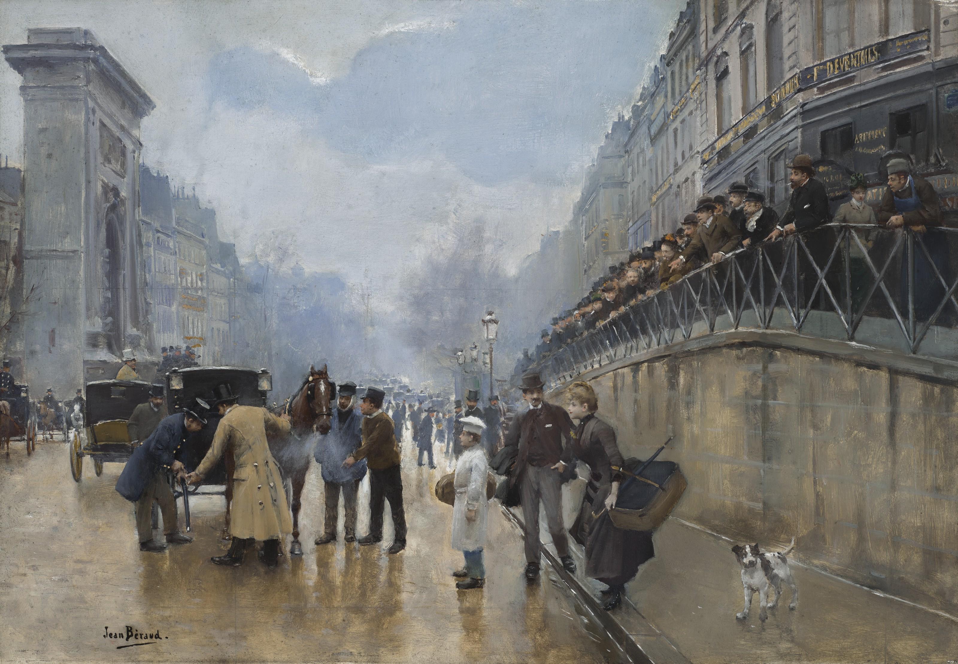 Jean Béraud - L\'accident: Porte Saint-Denis