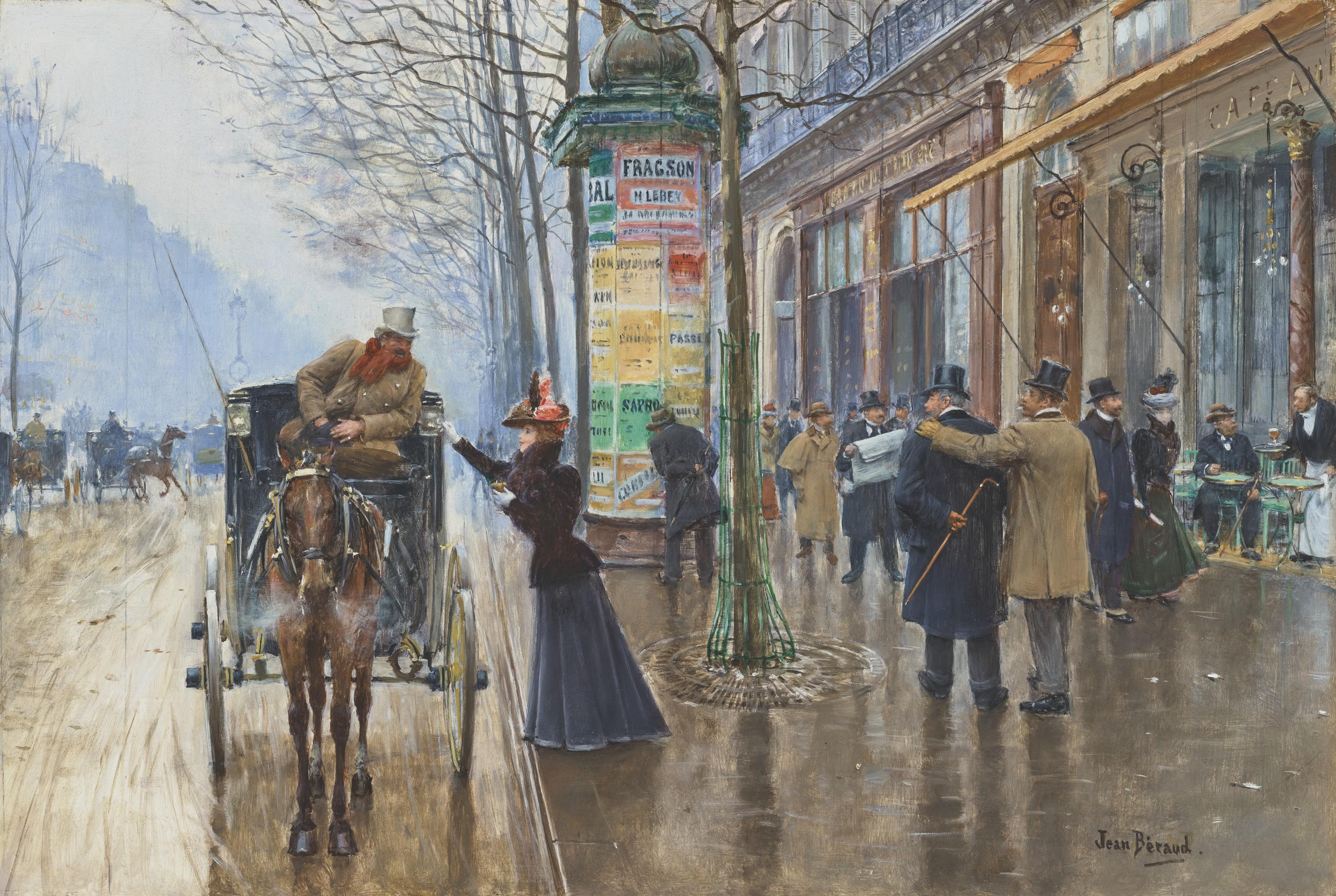 Jean Béraud - Scène de rue Parisienne