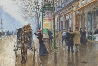 Jean Béraud - Scène de rue Parisienne