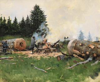 Jean Béraud - Woodman In A Moutain Village