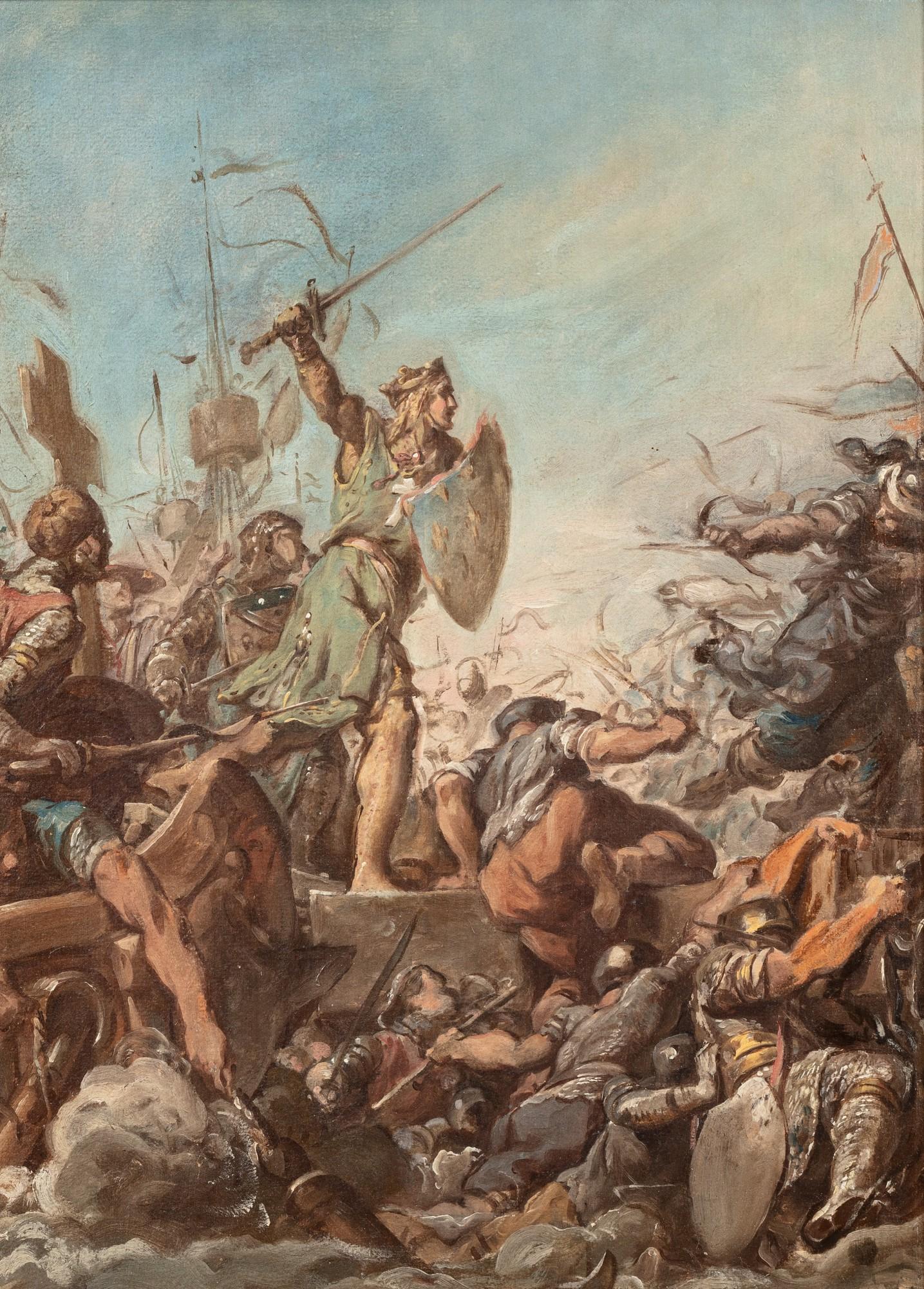 Jean-Bernard Restout - The Landing of King St. Louis in Egypt, a Sketch for the Chapelle St-Louis in the Ecole Militaire