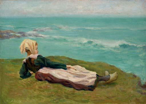 Jean-Bertrand Pegot-Ogier - Jeune bretonne allongée