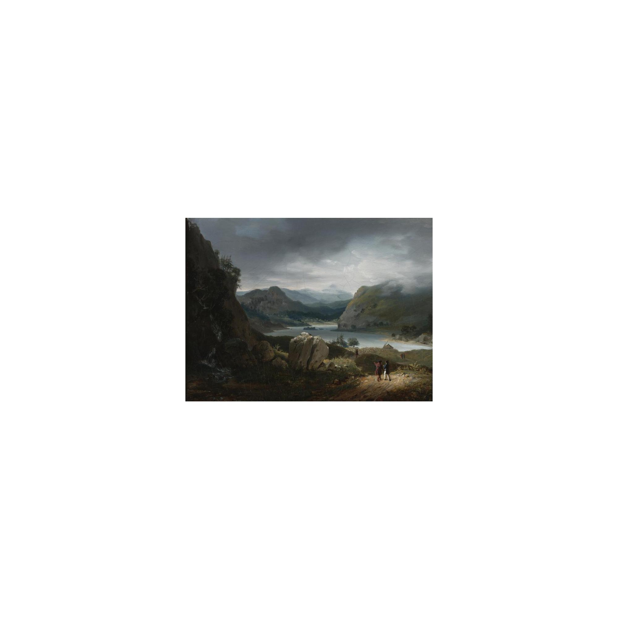 Jean-Bruno Gassies - A View Of Loch Lomond, Scotland, With Figures On A Path In The Foreground