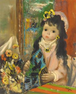 Jean Calogero - Poupée aux bouquet des fleurs