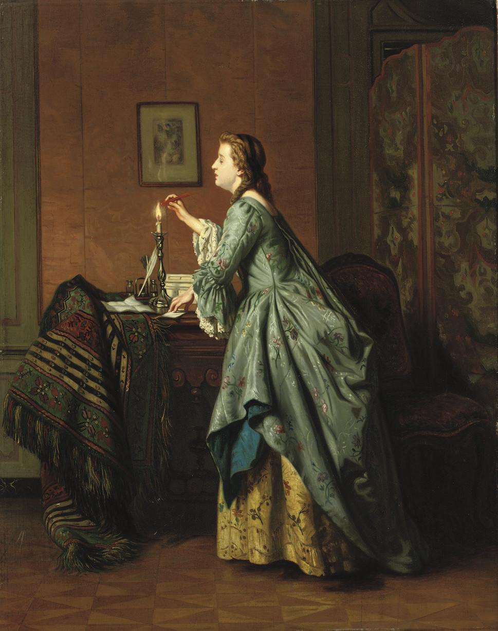 Jean Carolus - Jeune Fille Cachetant Une Lettre: Sealing The Loveletter