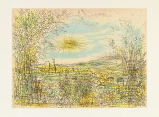 Jean Carzou - Ensemble De Cinq Gravures À Sujets Diversjean Carzou ; Sujets Divers ; Etching And Aquatint ; Signed ; Dedicated ; 1967 ; 1969 ; 1983 ; Arches Wove Paper ; Auvergne Wove Paper