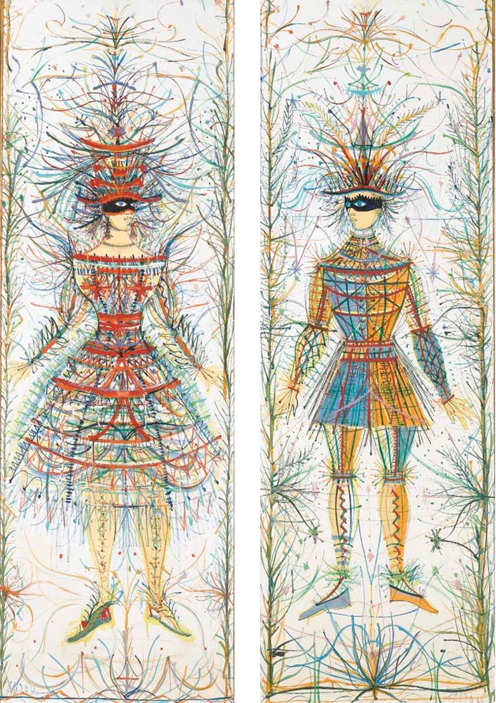 Jean Carzou - Homme Costumé; Femme Costumée