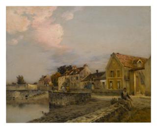 Jean Charles Cazin - A French Village On A River