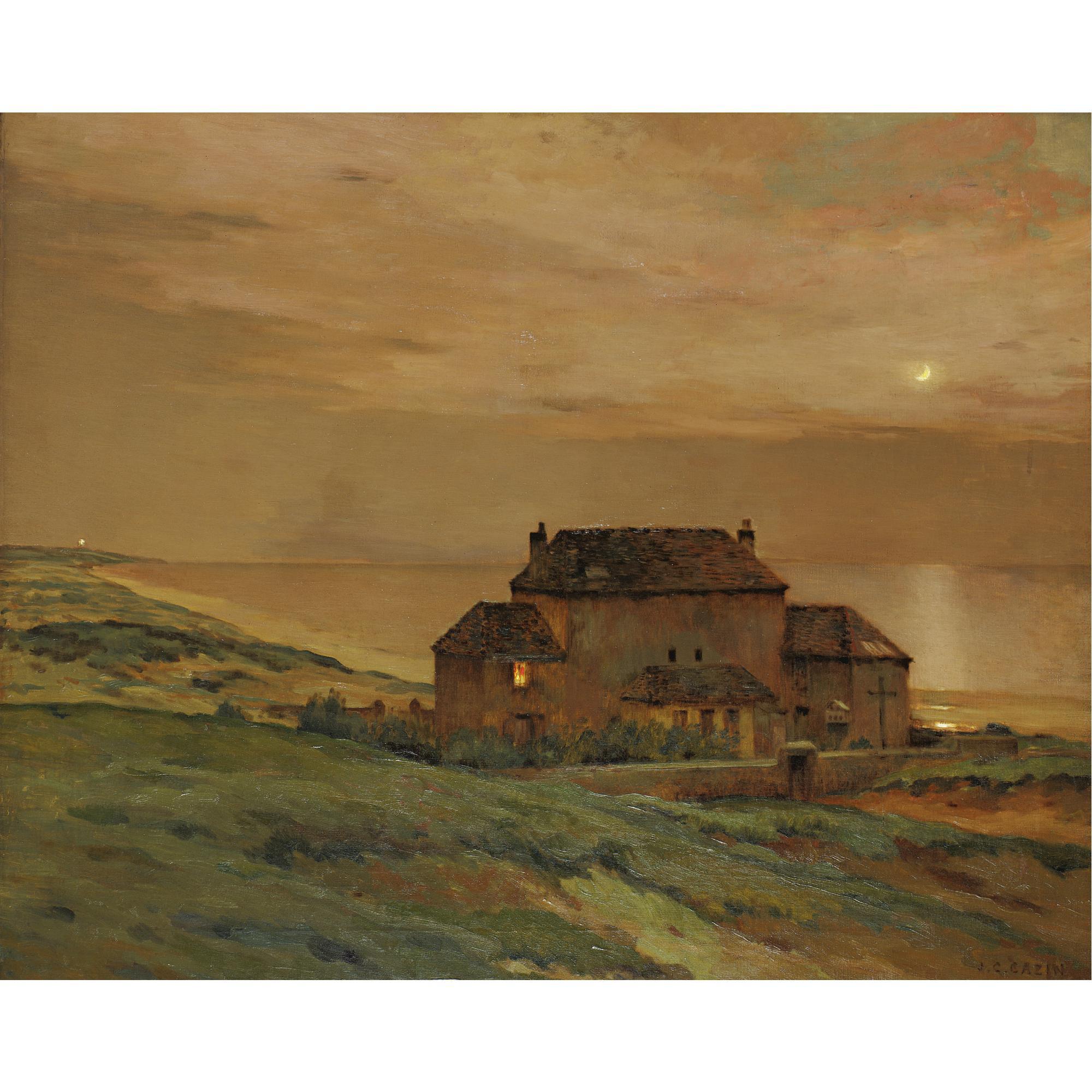 Jean Charles Cazin - Moonlight By The Sea