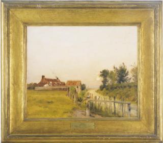 Jean-Charles Cazin - Sunset; and a companion painting of Sunrise