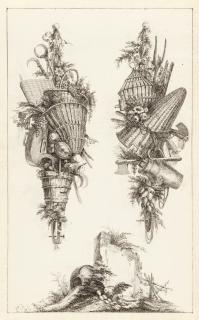 Jean Charles Delafosse - 5 Bll.: Vorzeichnungen für Trophäen