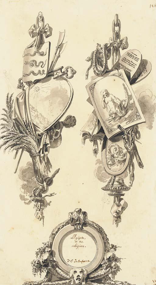 Jean-Charles Delafosse - Deux Trophées Et Un Cartouche