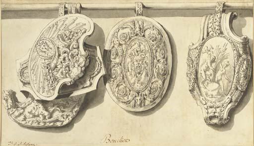 Jean-Charles Delafosse - Five Shields Hanging From A Pole