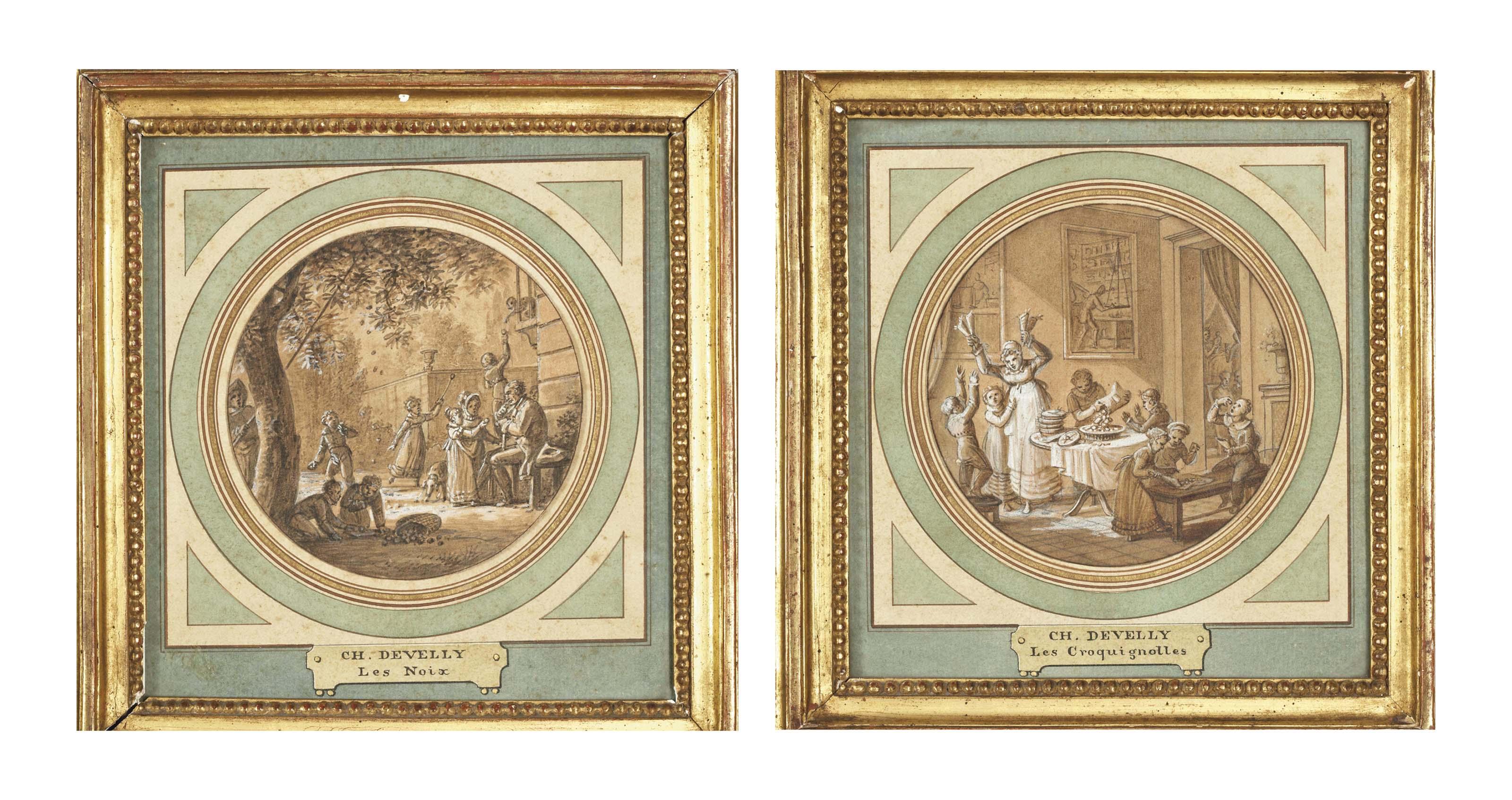 Jean-Charles Develly - La cueillette de noix; et Le goûter de croquignolles