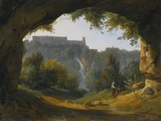 Jean-Charles-Joseph Rémond - View Of Tivoli From A Grotto