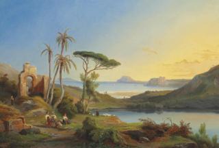 Jean Charles Joseph Rémond - Vue Du Cap Misène Et Du Lac D\'Averne (Près De Naples)