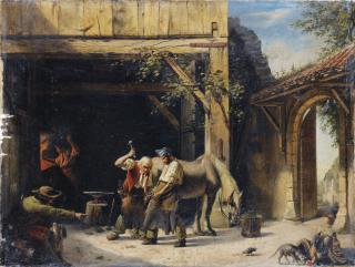 Jean-Claude Bonnefond - Le Maréchal-Ferrantjean-Claude Bonnefond ; The Black-Smith ; Signed Towards Lower Left ; Oil On Canvas
