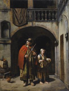 Jean-Claude Bonnefond - Vieillard Aveugle Conduit Par Sa Fille