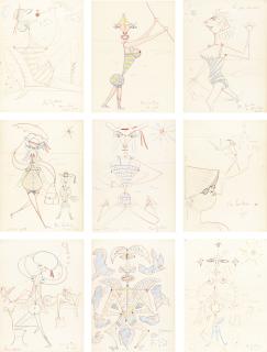 Jean Cocteau - An Album Of 19 Drawings Including A Study For La Gondole Des Morts