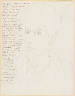 Jean Cocteau - Autoportrait N° 20 Pour Le Mystère De Jean L\'Oiseleur